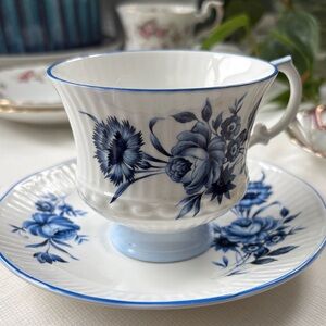 Blue Delft style blue and white Teacup and Saucer Set